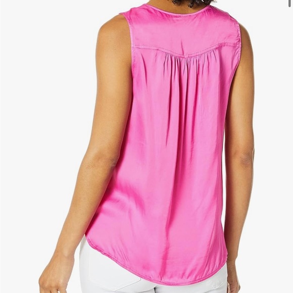 NWT Splendid Pink Satin Sleeveless Draped Wrap Top Size L - Picture 2 of 8